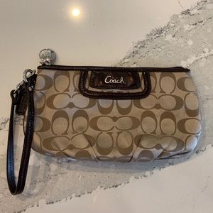 Coach Monogram Canvas Wristlet
